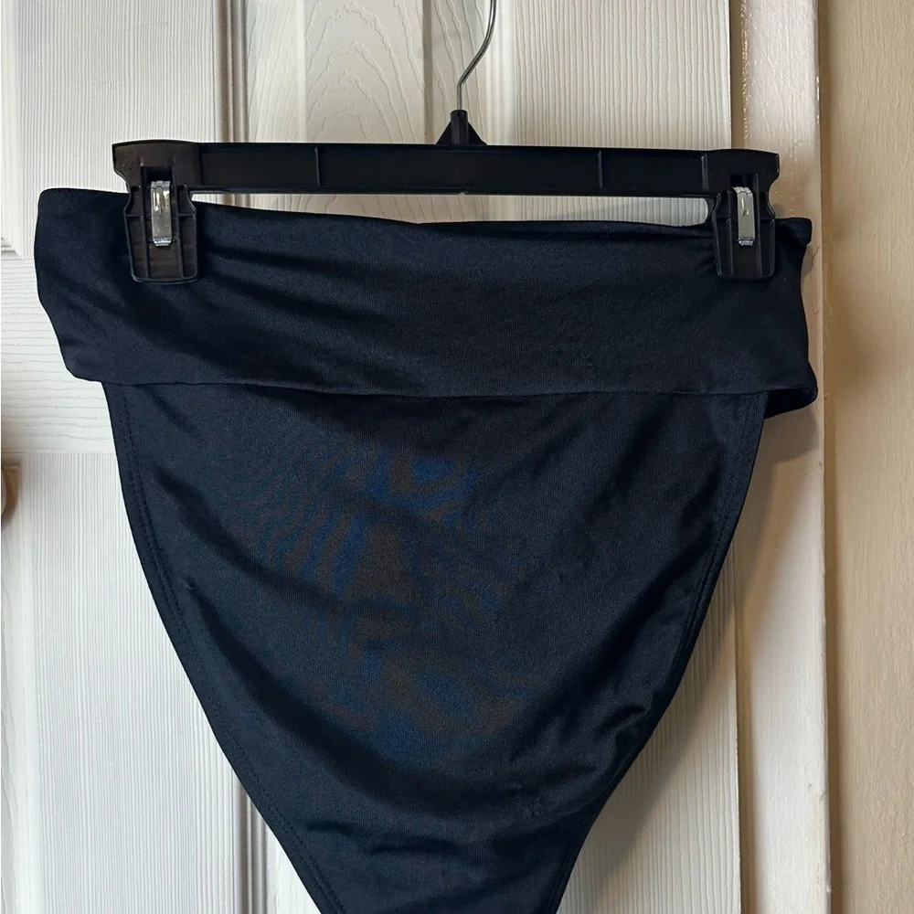 PrettyLittleThing Black Strapless Bikini BOTTOMS ONLY with Gold Hardware
